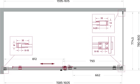 BelBagno Душевой уголок Soft Close-2 SOFT_CLOSE-2-AH-1-160/80-C-Cr 160x80 профиль хром стекло прозрачное – фотография-12