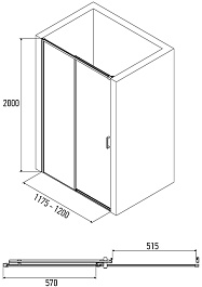 Alex Baitler Душевая дверь в нишу AB61C120 – фотография-3