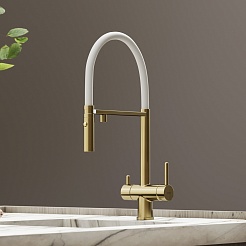 Sancos Смеситель для кухни Imola SC4010BG PVD покрытие брашированное золото – фотография-6