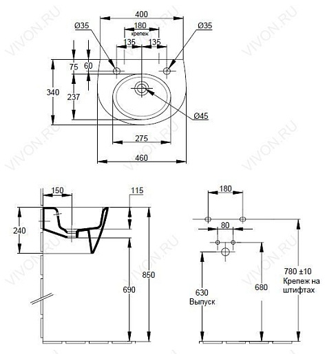 Jacob Delafon Раковина "Ove" E1567 – картинка-3