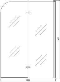 Teymi Шторка на ванну Anni 100x140 профиль хром стекло прозрачное – фотография-12