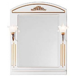 Водолей Зеркало "Кармен 75" белое/золото – фотография-1