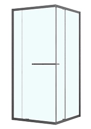 Azario Душевой уголок Monako 90/90 профиль матовый графит стекло прозрачное – фотография-1