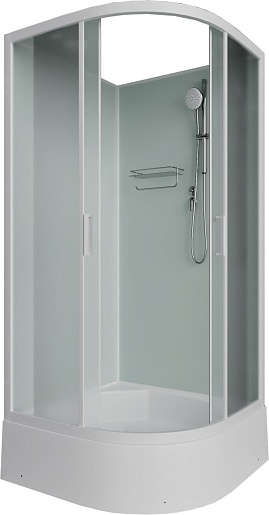 Frank Душевая кабина F400/2 M white профиль белый стекло матовое – фото, картинка, фотография-1