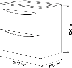 Vivon Тумба под раковину Ostin 60 подвесная черная матовая – фотография-10