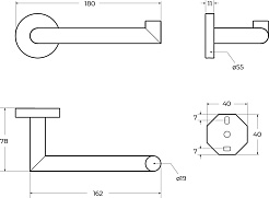 Cezares Держатель туалетной бумаги Relax RELAX-PH2-NOP черный матовый – фотография-2