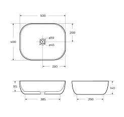 BelBagno Накладная раковина 50/40 BB1302 – фотография-4