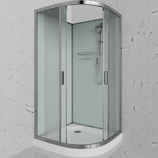 Frank Душевая кабина F400 M Brilliant без крыши профиль хром стекло матовое – фотография-2