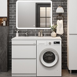 Onika Мебель для ванной Милтон 120 L под стиральную машину белая – фотография-1