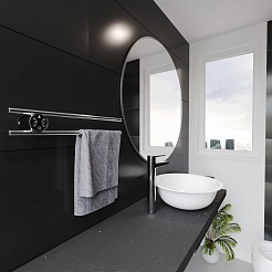 Terminus Полотенцесушитель электрический Smart Dry Полка Электро П2 КРУГ 500х90 хром – фотография-3