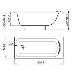 Фэма Ванна из литьевого мрамора Алассио 160 – фотография-7