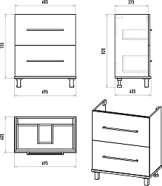 Misty Тумба под раковину Модерн 70 белая – фотография-7