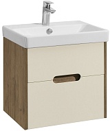 Акватон Тумба с раковиной Оливия 55 Бежевый/Дуб веллингтон