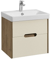 Акватон Тумба с раковиной Оливия 55 Бежевый/Дуб веллингтон