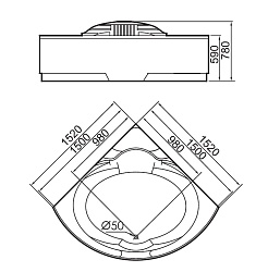 Gemy Акриловая ванна G9082 O с TV – фотография-3