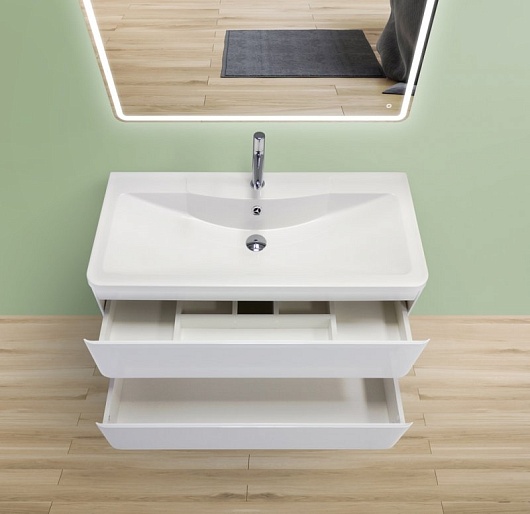 BelBagno Тумба с раковиной Albano 80 подвесная Bianco Lucido – фотография-8