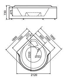 Gemy Акриловая ванна G9088 O с TV – фотография-4