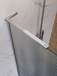 BelBagno Душевая перегородка Uno UNO-L-1-TB-100-FL-Cr 100x200 профиль хром стекло рифленое – фотография-4