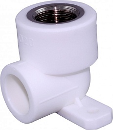 ФД Пласт 2172 Угольник PPR белый с креплением ВР 25 х 3/4" (412858) – фотография-1