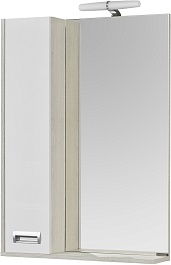 Акватон Зеркальный шкаф Бекка Pro 60 белый/дуб сомерсет – фотография-1