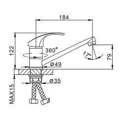 Frap Смеситель для кухни H36 F4536-2 хром – фотография-3