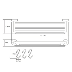 WasserKRAFT Полка-корзина с крючками "Donau  K-9415" – фотография-3