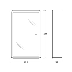 BelBagno Зеркальный шкаф SPC-MAR-500/800-1A-LED-TCH – фотография-14
