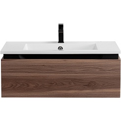 Cezares Тумба с раковиной Slider 80 подвесная дымчатый орех – фотография-2