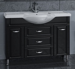 СанТа Тумба с раковиной Монарх 105 черная – фотография-1