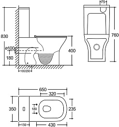 Azario Унитаз-компакт Milagro AZ-8502 безободковый с бачком с сиденьем микролифт белый – фотография-14
