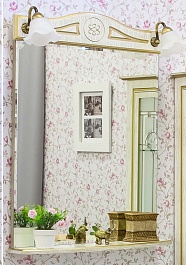 Sanflor Зеркало Адель 65 белое/патина золото – фотография-1