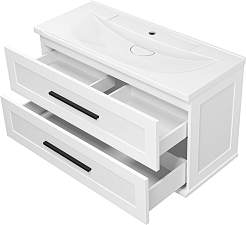 Misty Мебель для ванной Модерн 100 подвесная белая – фотография-7