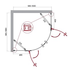 BelBagno Душевой уголок Kraft 100/100 KRAFT-R-2-100-C-Cr стекло прозрачное – фотография-7