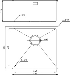 Milacio Мойка кухонная Denia 48 Steel золото брашированное – фотография-8
