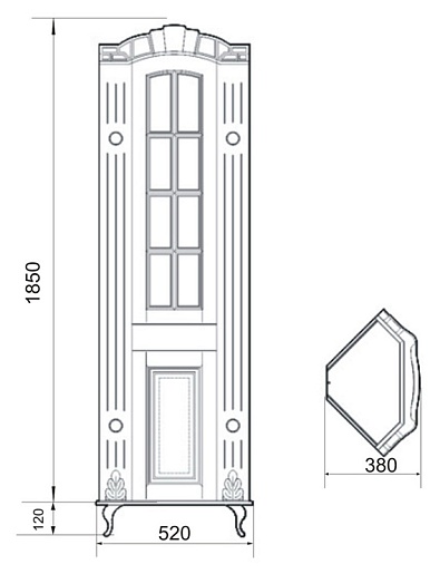 Атолл Шкаф-пенал "Александрия" черный угловой – картинка-5