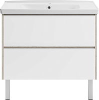 Misty Тумба под раковину Мускат 90 дуб галифакс белый/белая