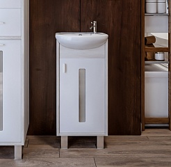 Бриклаер Тумба под раковину Бали 40 светлая лиственница/белая – фотография-2