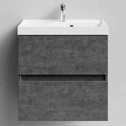 Водолей Тумба под раковину Бест 60 подвесная серый камень – фотография-1