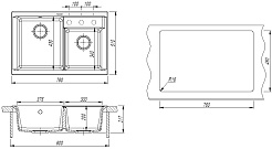 Florentina Мойка кухонная Касси 780 песочная – фотография-4