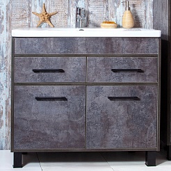 Бриклаер Мебель для ванной Чили 90 цемент – фотография-4