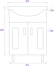 Onika Тумба с раковиной Кристалл 60.18 – фотография-10