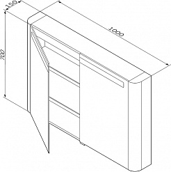 Am.Pm Зеркальный шкаф Sensation 100, с подсветкой, серый шелк – фотография-3