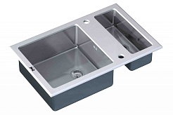 Zorg Кухонная мойка "Inox Glass" GL-8051-2-WHITE – фотография-1