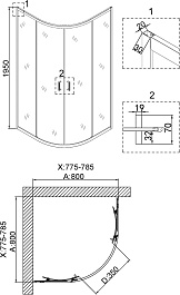 Niagara Душевой уголок Nova 80x80 NG-6686-08 Black – фотография-8