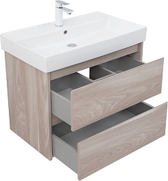 Aquanet Тумба под раковину Nova Lite 75 подвесная орех светлый – фотография-2