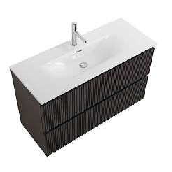 BelBagno Тумба с раковиной Uno mini 100 подвесная Темно-Серый матовый с раковиной BB-8099-3-100 – фотография-9