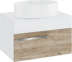 Runo Мебель для ванной Вудлайн 65 Ovale дуб крафт/белая – фотография-2