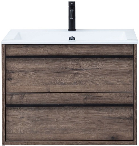 Aquanet Тумба под раковину Lino 70 подвесная дуб веллингтон – фотография-2