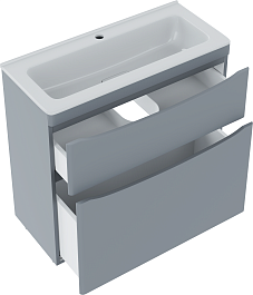 Vivon Тумба с раковиной Ostin 80 напольная серая матовая – фотография-9