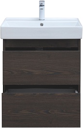 Aquanet Тумба с раковиной Nova Lite 60 подвесная дуб черный – фотография-7